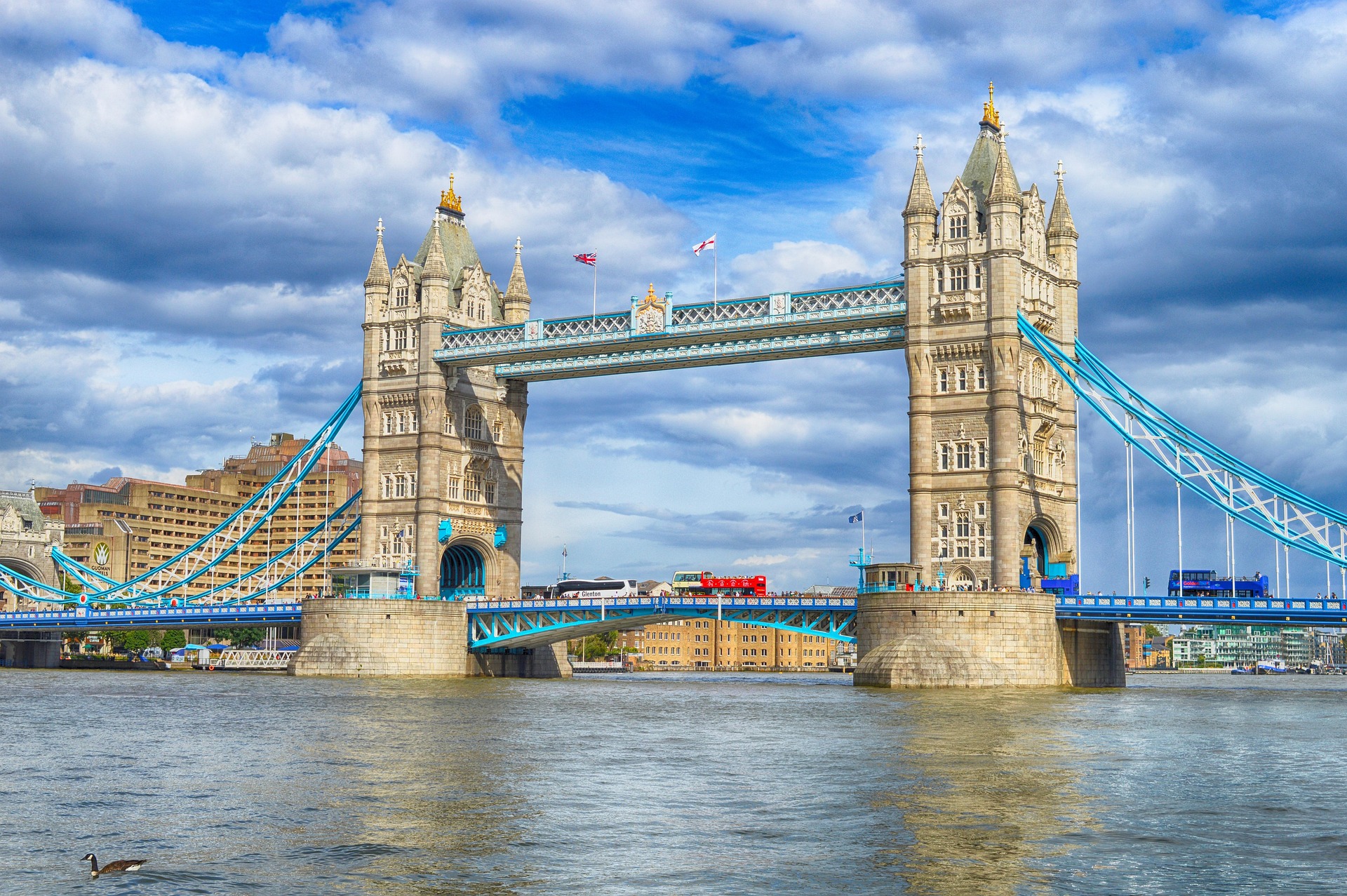Tower Bridge in London spanning the River Thames